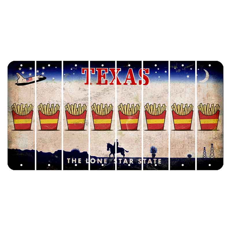 Texas Space Shuttle Cut License Plate Strips (Set of 8) French Fries