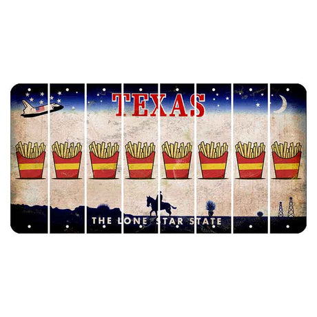 Texas Space Shuttle Cut License Plate Strips (Set of 8) French Fries