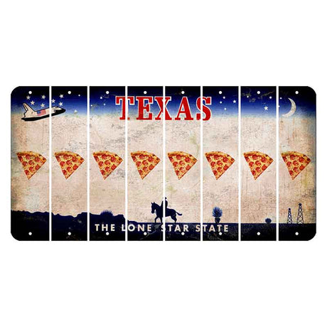 Texas Space Shuttle Cut License Plate Strips (Set of 8) Pizza