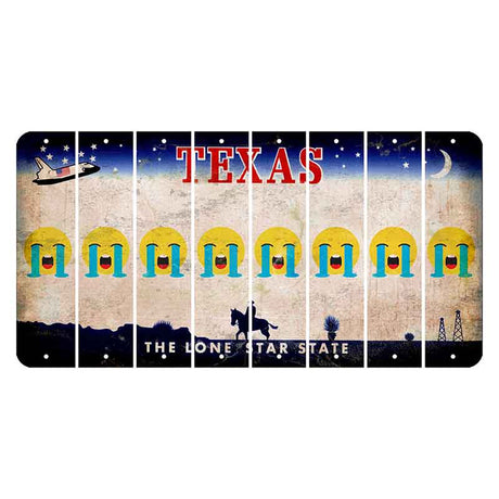 Texas Space Shuttle Cut License Plate Strips (Set of 8) Emoji - Crying