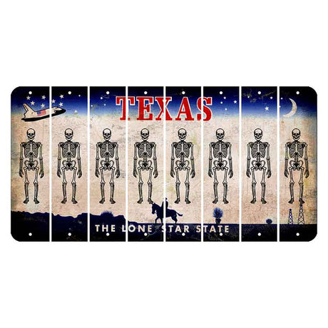 Texas Space Shuttle Cut License Plate Strips (Set of 8) Skeleton