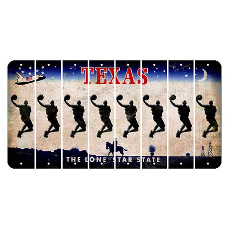 Texas Space Shuttle Cut License Plate Strips (Set of 8) Basketball Player