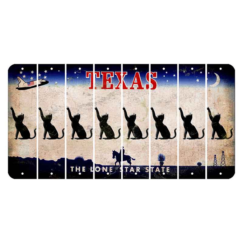 Texas Space Shuttle Cut License Plate Strips (Set of 8) Cat