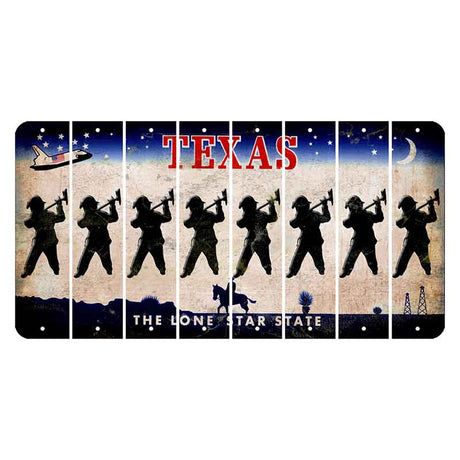 Texas Space Shuttle Cut License Plate Strips (Set of 8) Fireman with Axe