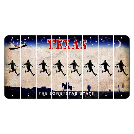 Texas Space Shuttle Cut License Plate Strips (Set of 8) Soccer Player