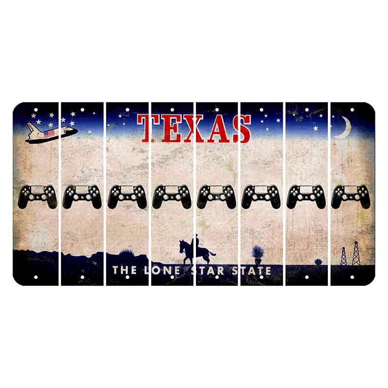 Texas Space Shuttle Cut License Plate Strips (Set of 8) PS Controller