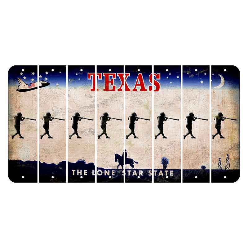 Texas Space Shuttle Cut License Plate Strips (Set of 8) Softball Batter