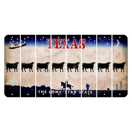 Texas Space Shuttle Cut License Plate Strips (Set of 8) Dairy Cow