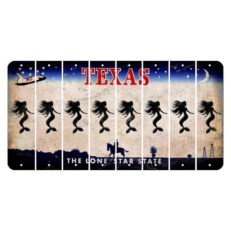 Texas Space Shuttle Cut License Plate Strips (Set of 8) Mermaid