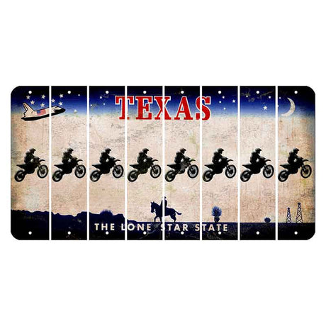 Texas Space Shuttle Cut License Plate Strips (Set of 8) Dirtbike Rider