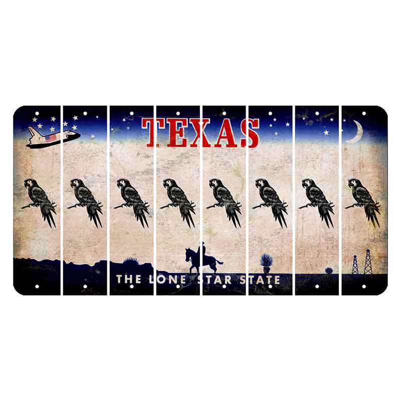 Texas Space Shuttle Cut License Plate Strips (Set of 8) Parrot