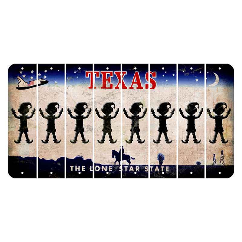 Texas Space Shuttle Cut License Plate Strips (Set of 8) Elf