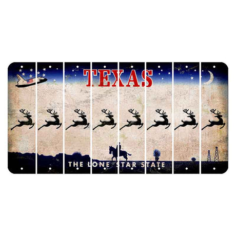 Texas Space Shuttle Cut License Plate Strips (Set of 8) Reindeer