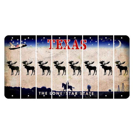 Texas Space Shuttle Cut License Plate Strips (Set of 8) Moose