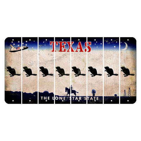 Texas Space Shuttle Cut License Plate Strips (Set of 8) Beaver