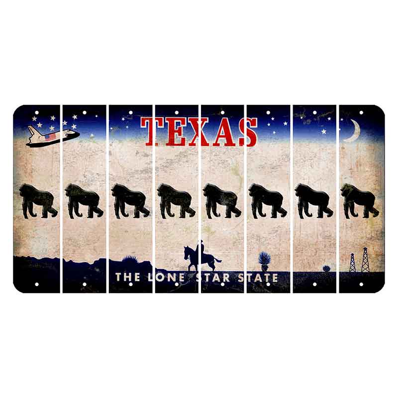 Texas Space Shuttle Cut License Plate Strips (Set of 8) Gorilla