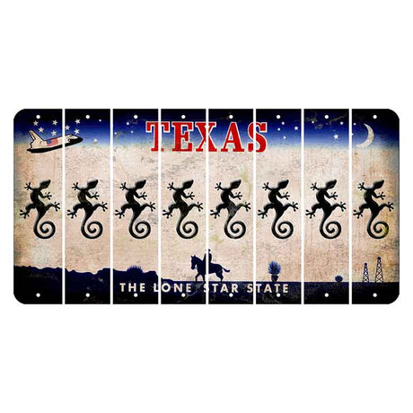 Texas Space Shuttle Cut License Plate Strips (Set of 8) Gecko