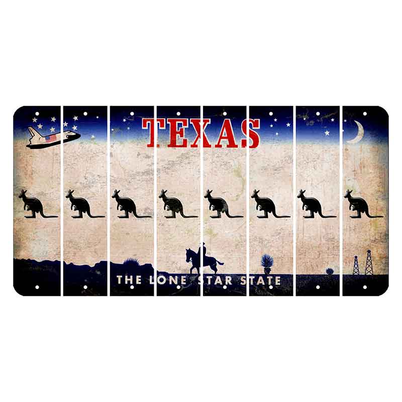 Texas Space Shuttle Cut License Plate Strips (Set of 8) Kangaroo