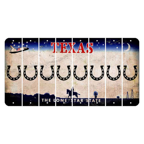 Texas Space Shuttle Cut License Plate Strips (Set of 8) Horseshoe