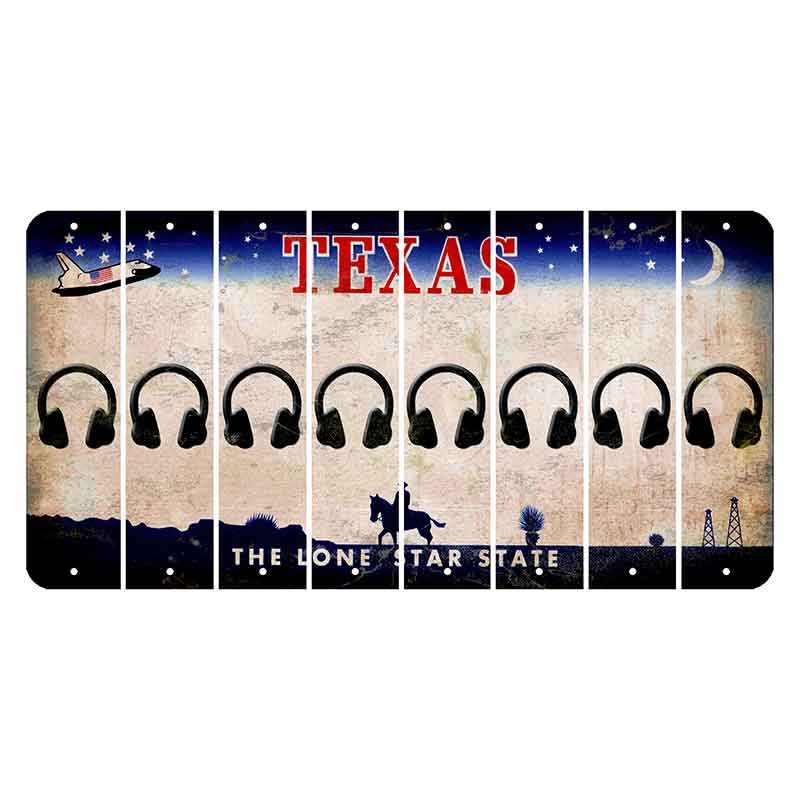 Texas Space Shuttle Cut License Plate Strips (Set of 8) Headphones