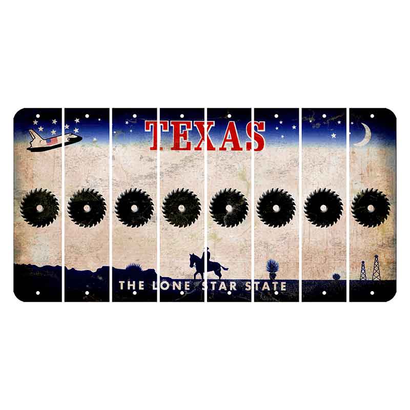 Texas Space Shuttle Cut License Plate Strips (Set of 8) Saw Blade