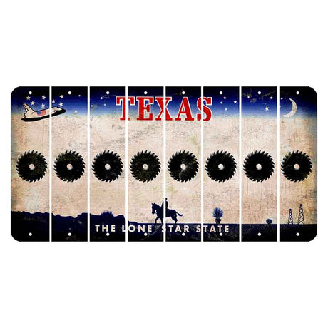 Texas Space Shuttle Cut License Plate Strips (Set of 8) Saw Blade