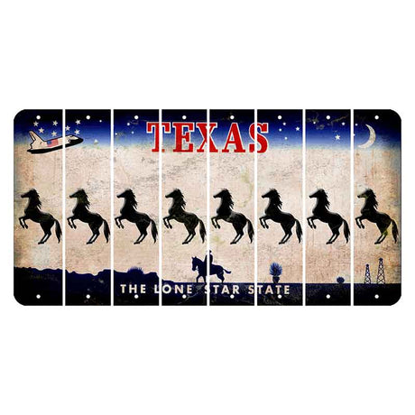 Texas Space Shuttle Cut License Plate Strips (Set of 8) Horse