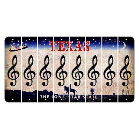 Texas Space Shuttle Cut License Plate Strips (Set of 8) Music Note