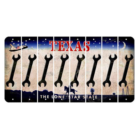 Texas Space Shuttle Cut License Plate Strips (Set of 8) Wrench