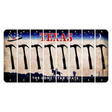 Texas Space Shuttle Cut License Plate Strips (Set of 8) Hammer