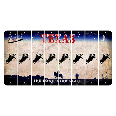 Texas Space Shuttle Cut License Plate Strips (Set of 8) Bull Rider