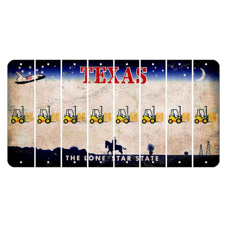 Texas Space Shuttle Cut License Plate Strips (Set of 8) Forklift