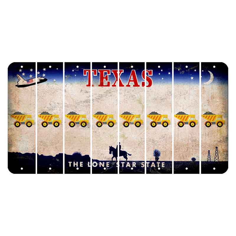 Texas Space Shuttle Cut License Plate Strips (Set of 8) Dump Truck