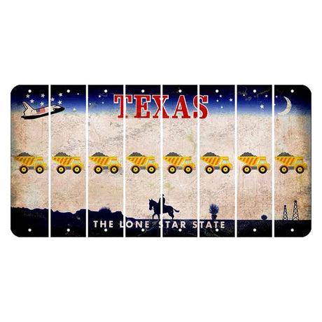 Texas Space Shuttle Cut License Plate Strips (Set of 8) Dump Truck