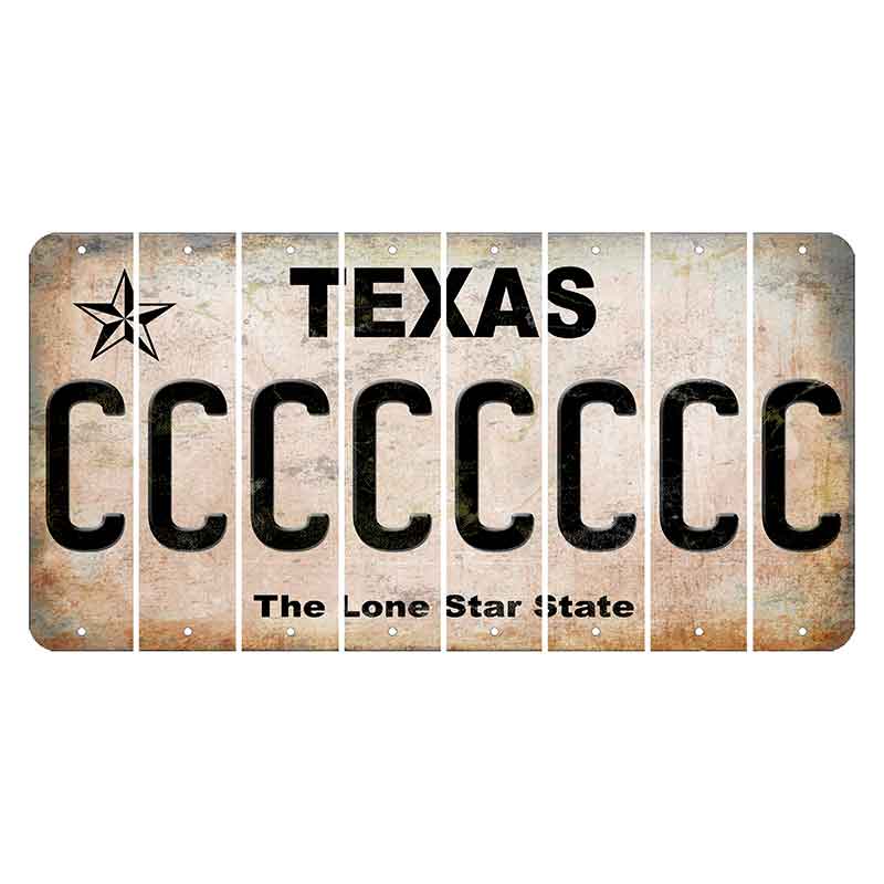 Texas Classic Cut License Plate Strips (Set of 8) C