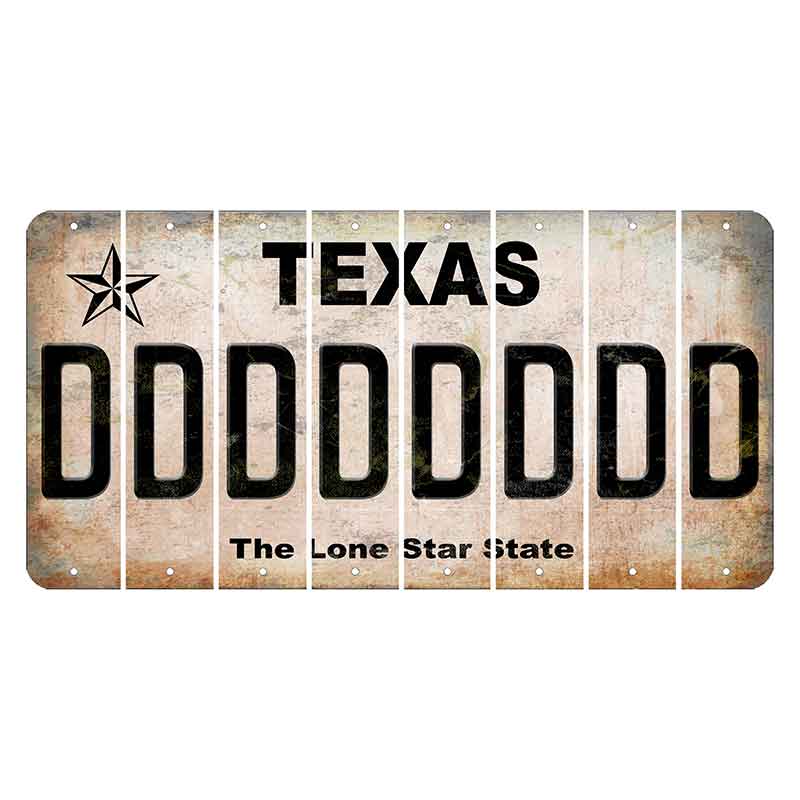 Texas Classic Cut License Plate Strips (Set of 8) D