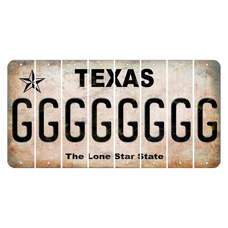 Texas Classic Cut License Plate Strips (Set of 8) G