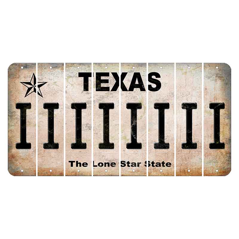 Texas Classic Cut License Plate Strips (Set of 8) I