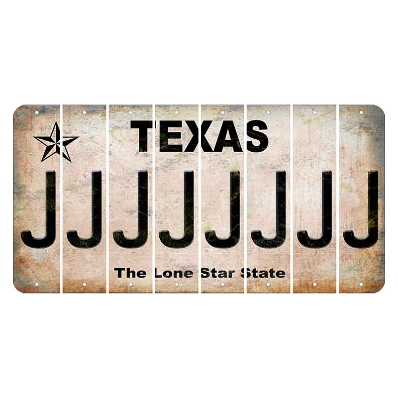 Texas Classic Cut License Plate Strips (Set of 8) J