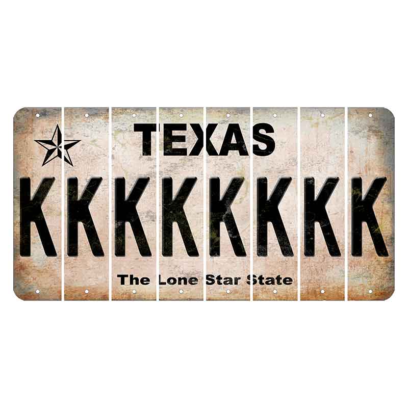 Texas Classic Cut License Plate Strips (Set of 8) K