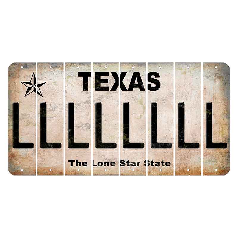 Texas Classic Cut License Plate Strips (Set of 8) L