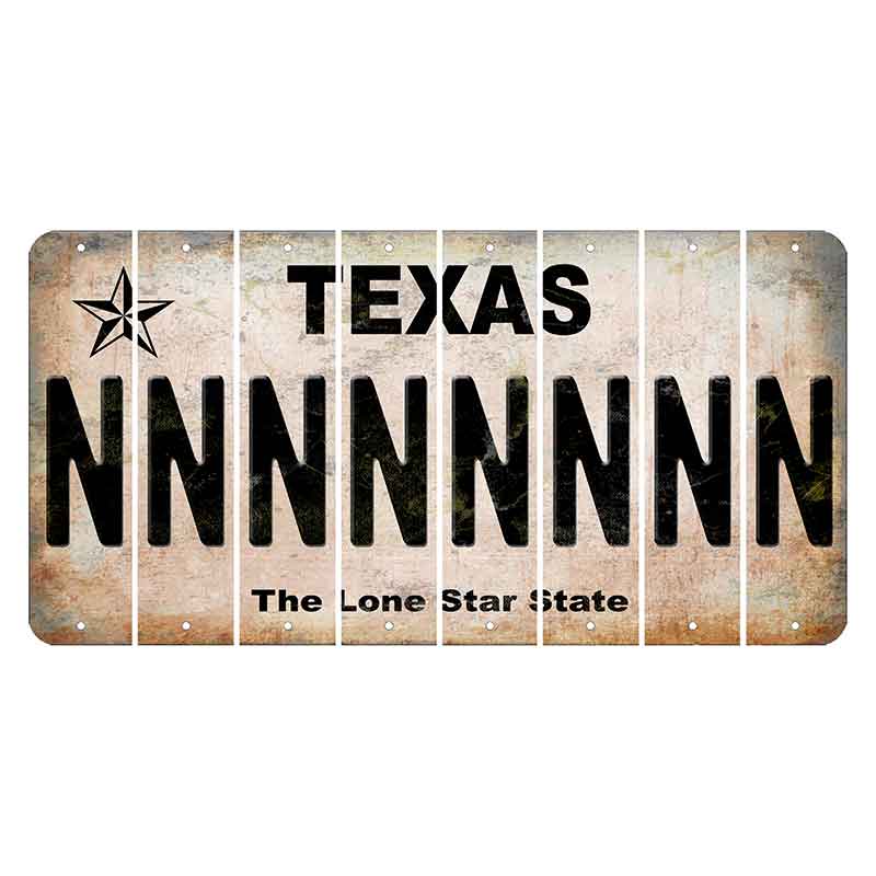 Texas Classic Cut License Plate Strips (Set of 8) N