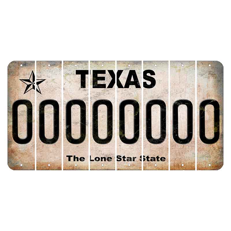 Texas Classic Cut License Plate Strips (Set of 8) O