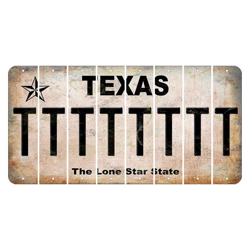 Texas Classic Cut License Plate Strips (Set of 8) T