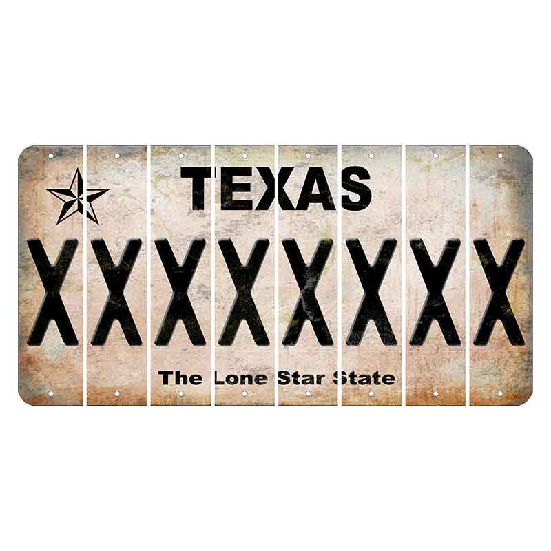 Texas Classic Cut License Plate Strips (Set of 8) X