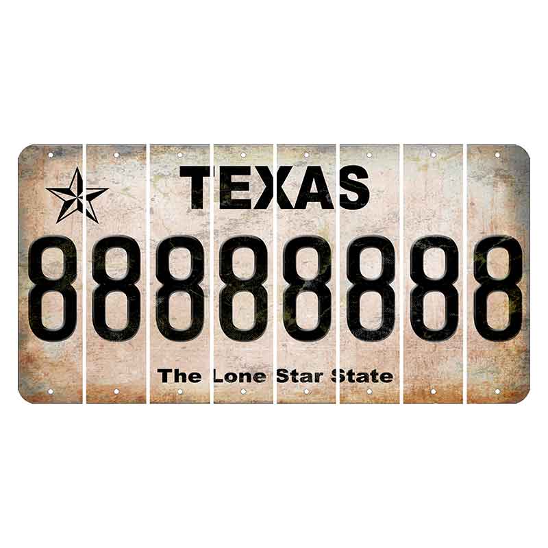 Texas Classic Cut License Plate Strips (Set of 8) 8