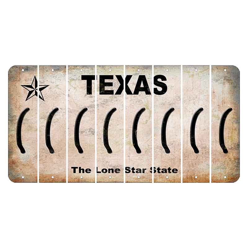 Texas Classic Cut License Plate Strips (Set of 8) Parenthesis - Left