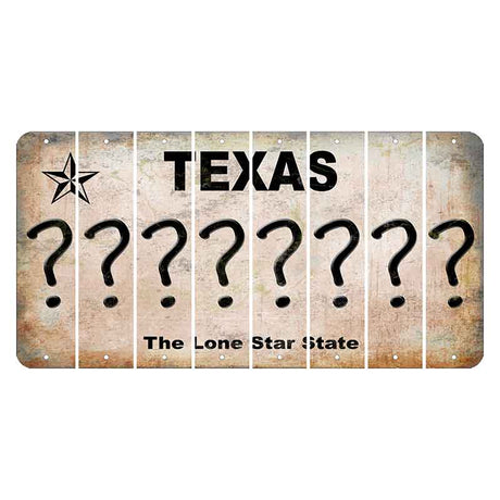 Texas Classic Cut License Plate Strips (Set of 8) Question Mark