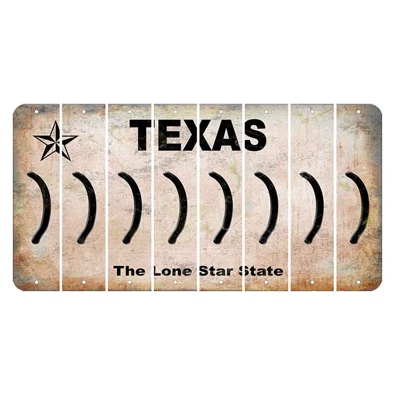 Texas Classic Cut License Plate Strips (Set of 8) Parenthesis - Right