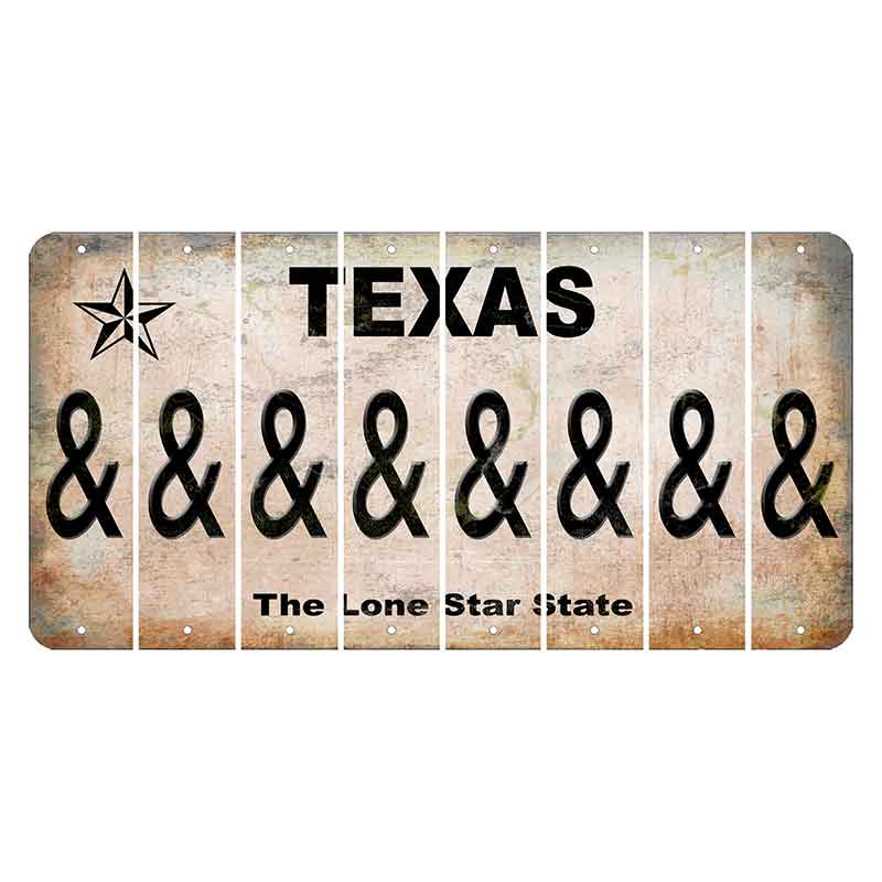 Texas Classic Cut License Plate Strips (Set of 8) And Sign